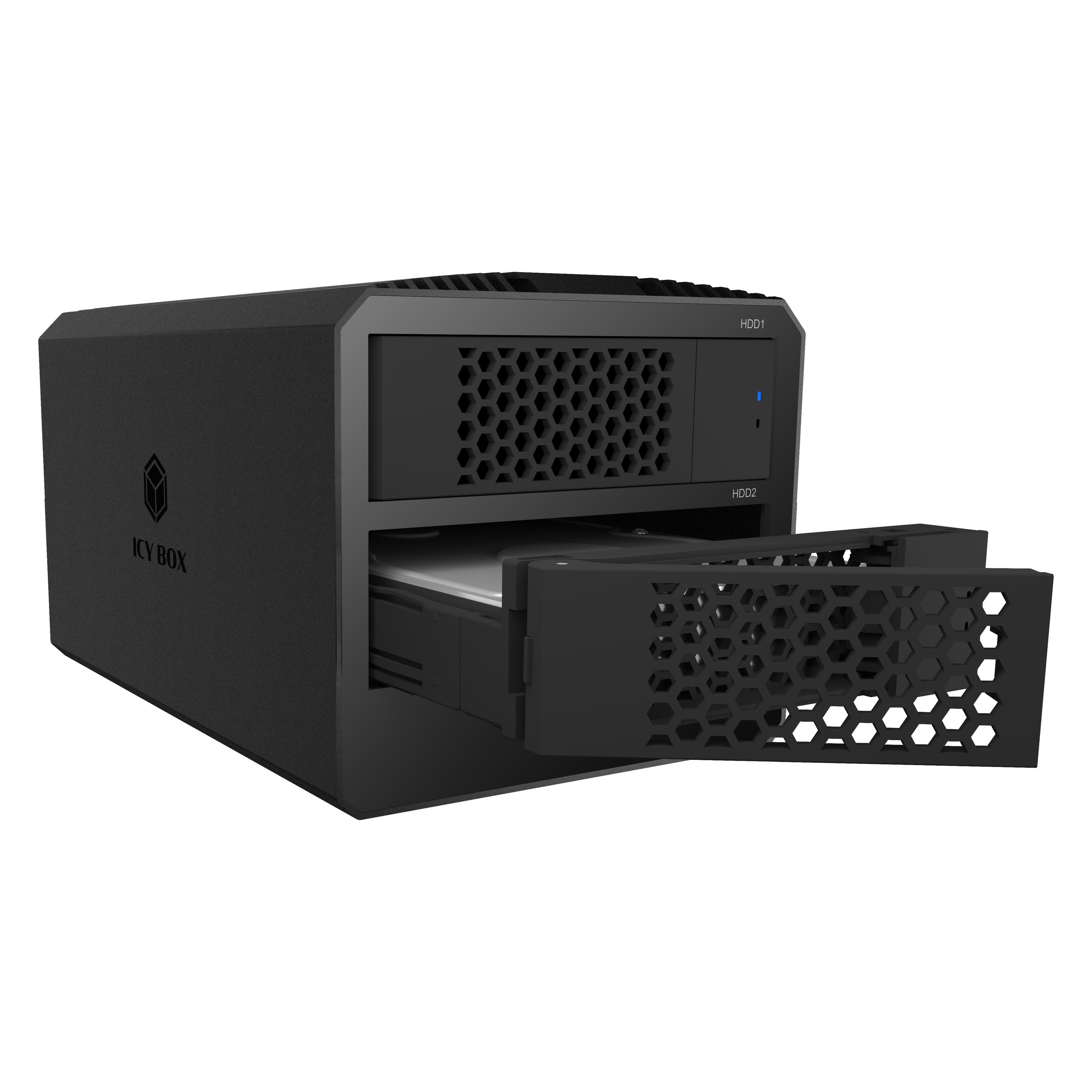 Icy Box RaidSonic Heart RAID 3722 RAID-System für 2-Bay 2,5"/3,5" SATA HDD/SSD (2.5", 3.5", M.2) (61224)