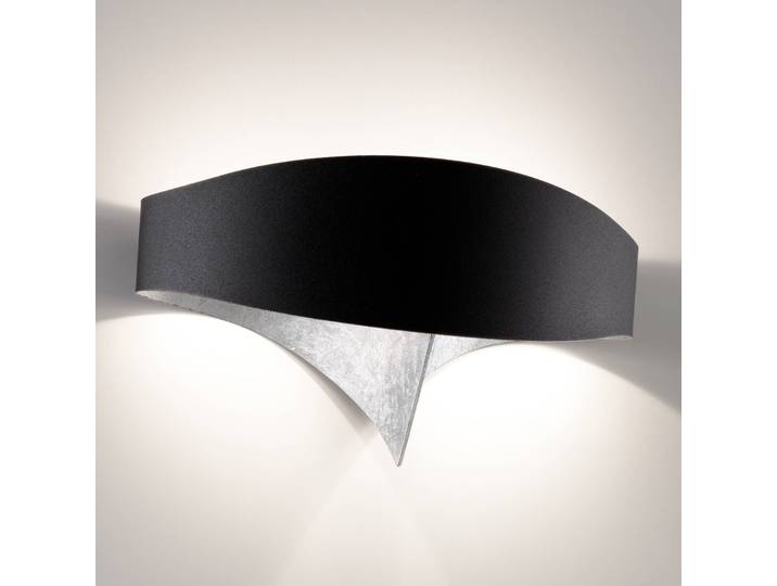 Selène Wandleuchte Scudo, schwarz, für Flurbereich, Metall, Design