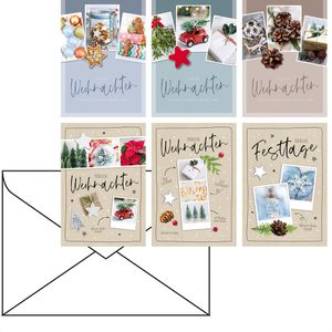 Böttcher-AG Weihnachtskarte 224700, sortiert, 115 x 170mm, Klappkarte, mit Umschlag, 100 Stück
