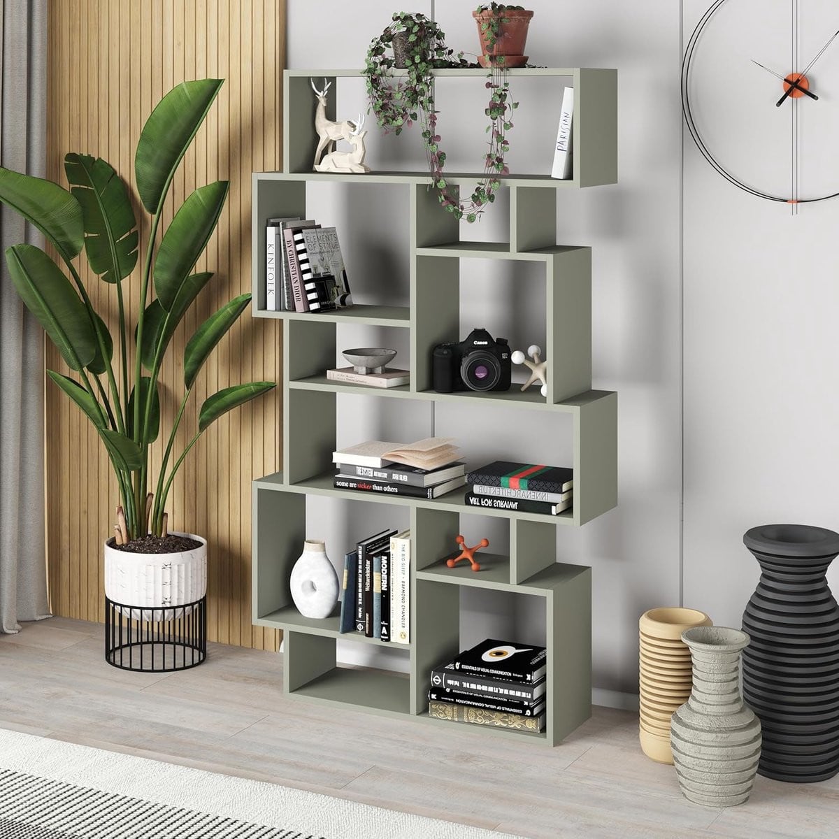 SnelShoppen Moderne Karmato Houten Boekenkast met 6 Planken