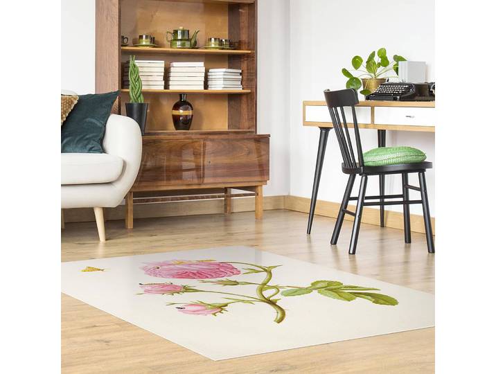 Vinylteppich Buschröschen 120 x 160cm Pink