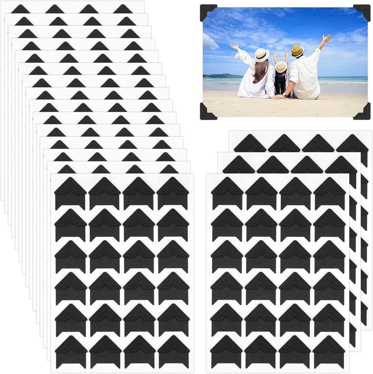 SnelShoppen Zelfklevende Foto Hoeken 432 Stuks - Zwart Zuurvrije Fotohoekjes voor Scrapbooking en Fotoalbums