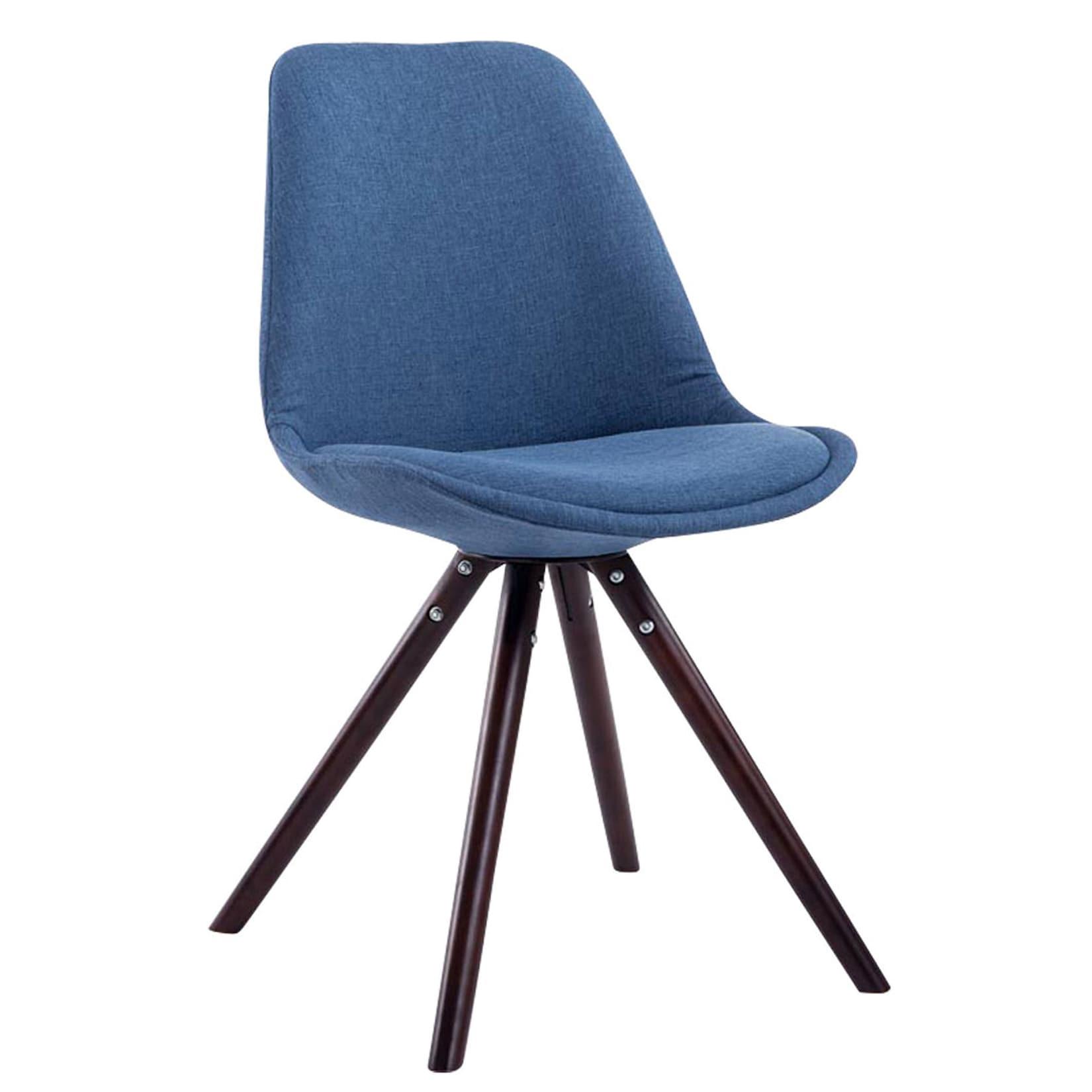 CLP Besucherstuhl Toulouse Stoff Cappuccino Rund - Farbe: blau, Gestellfarbe: cappuccino