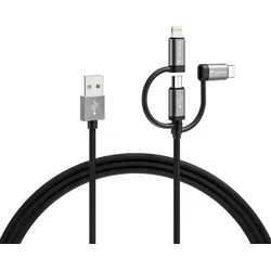 VARTA Speed Charge & Sync Kabel: 3in1 USB A auf Lightning/Micro/Type C Box