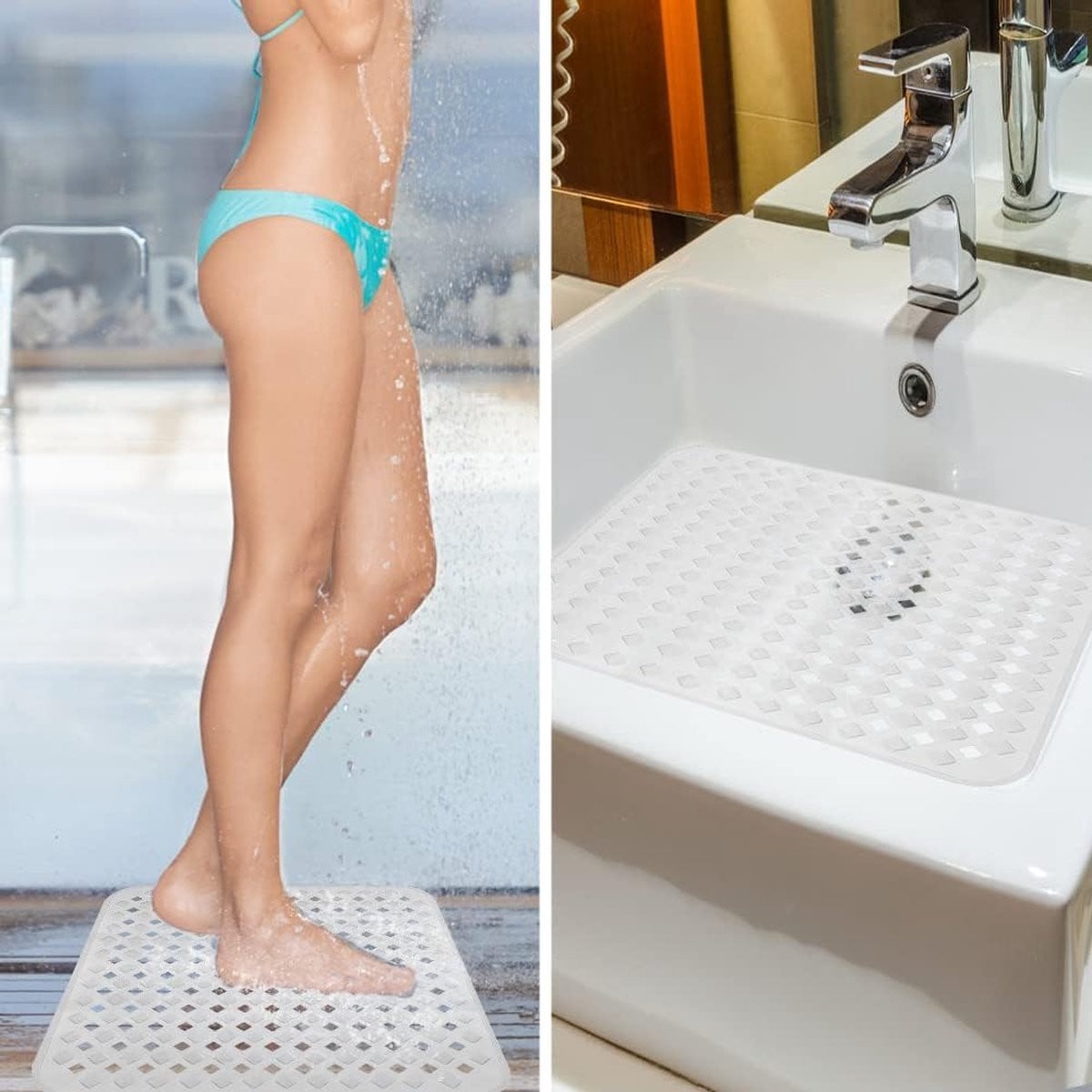 Antislip douchemat voor de badkamer, 53 x 53 cm