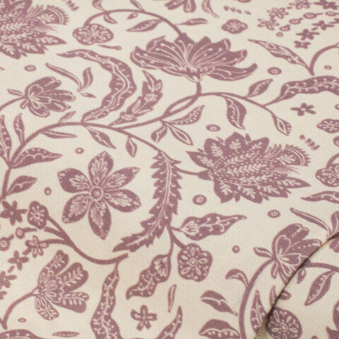 Dekostoff Skandinavische Blumen "Lorena", mauve/ecru