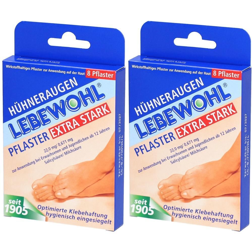 Lebewohl Hühneraugen Pflaster extra stark einges. 2x 2x8 St