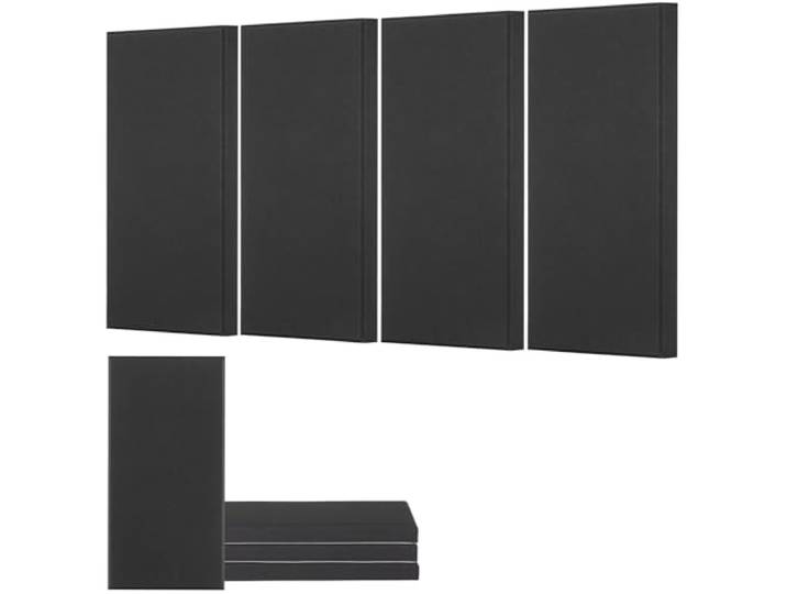 VEVOR Panneau Acoustique Mural Autocollant\, Lot de 4\, Panneaux Insonorisants Muraux en Fibre de Verre 60x30x5 cm\, Isolation Phonique pour Maison\, Home Cinéma\, Studio\, Bureau\, Salle de Réunion\, Noir