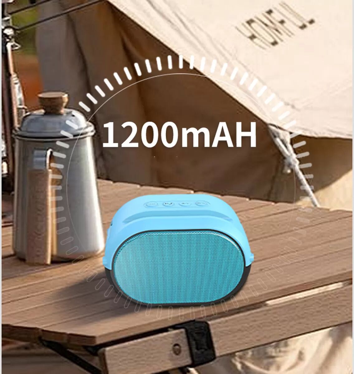 INF Mini Haut-Parleur Portable Multifonctionnel : Bluetooth 5.3, Radio Sans Fil et Amplification des Basses Bleu