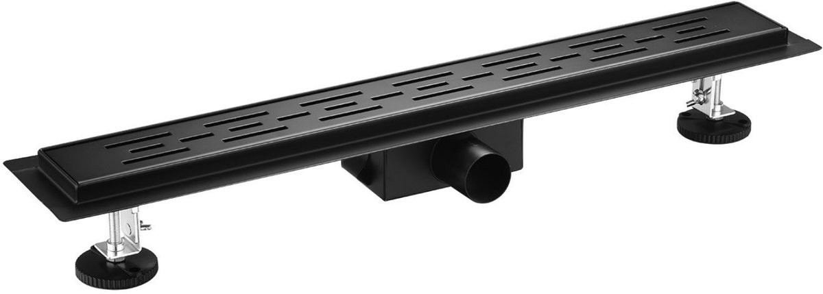 Aloni RVS Douchegoot met Uitneembaar Sifon - 50 cm - Mat Zwart