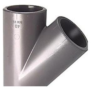 Georg Fischer PVC-T-stk. 45° 50mm - 721.250.110 +gf+ (721250110)