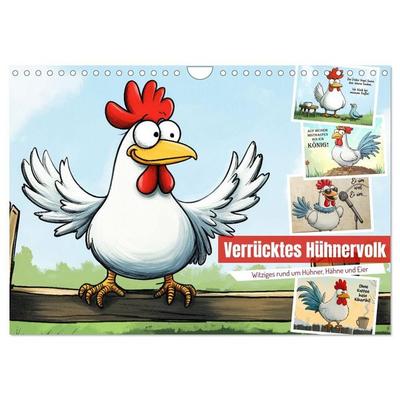 Verrücktes Hühnervolk (Wandkalender 2027 DIN A4 quer), CALVENDO Monatskalender