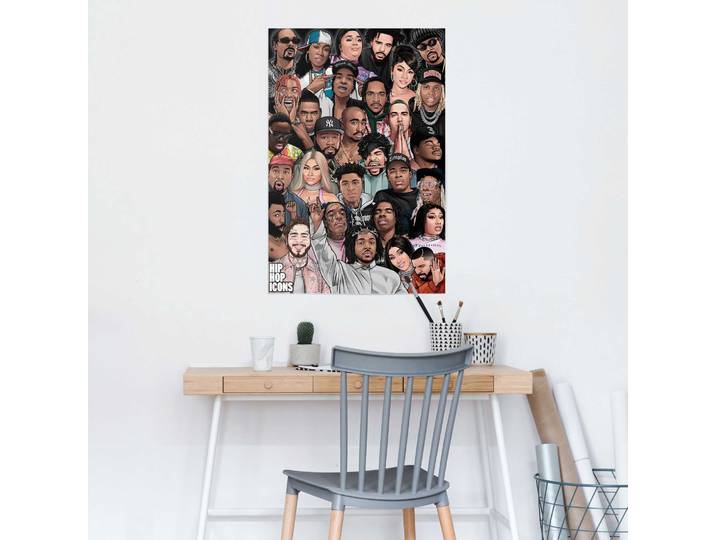Poster Hip Hop Icons Papier Multicolor 61 x 92 x 0cm