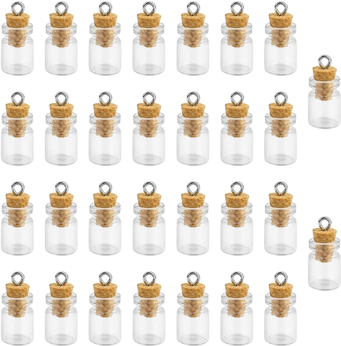 Aladdien Set van 30 Transparante Mini-glazen Flesjes voor Decoratie en Bruiloften