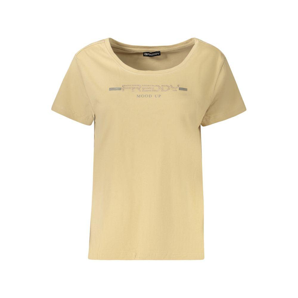 Freddy Beige Katoenen Dames T-Shirt