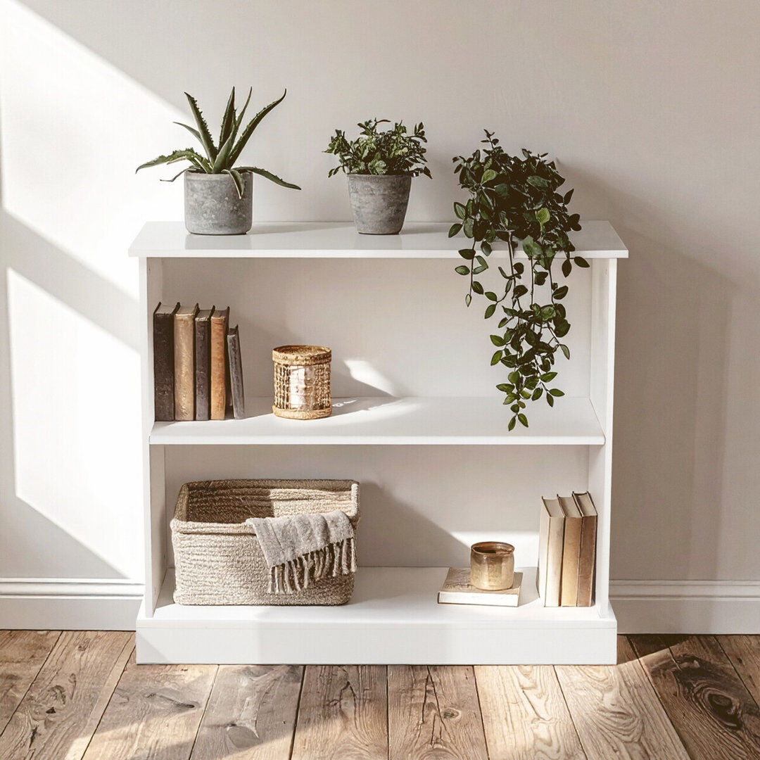 17 Stories Grants 65 cm H x 75 cm W Solid Wood Standard Bookcase White 65cm H X 75cm W X 30cm D
