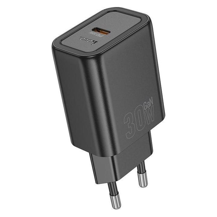 Hoco Adapter N63 Gentle PD30W+QC3.0 charger(EU) Black (30 W, 2 Ports) (N63 black)