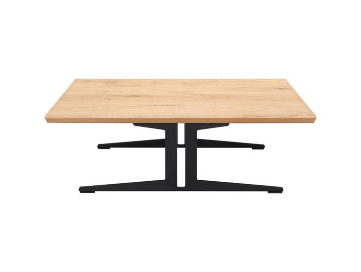 Salontisch Lux natur, schwarz Wildeiche, Metall B 98 T 98 cm