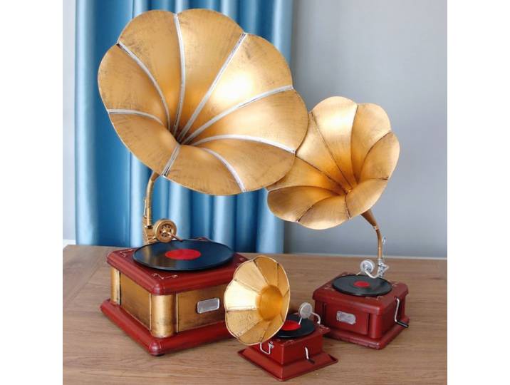 Ornements de style rétro vintage, modèle de gramophone, lecteur de disques vinyles, décoration douce pour la maison, accessoires de photographie, décorations