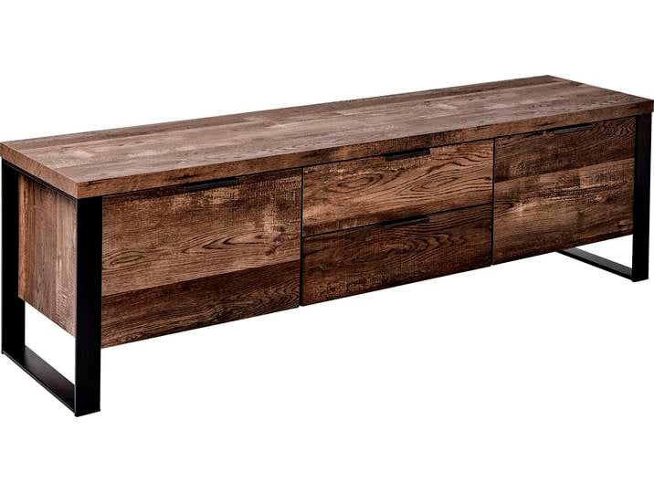 TV-Board JAHNKE LOOP , braun (vintage eiche), B:152,4cm H:45cm T:39,5cm, Holzwerkstoff, Sideboards, TV-Board, Breite ca. 152 cm