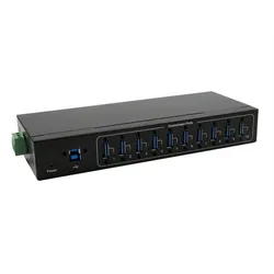 Exsys USB Schlüssel + Abdeckungsklappen weiss (USB-B, 10 Ports), Dockingstation + USB Hub, Schwarz