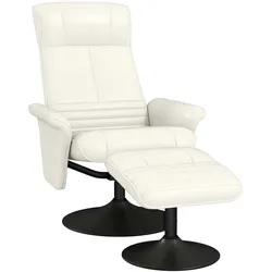 HOMCOM - Relaxsessel mit Fußhocker - 69L x 71B x 104H cm - weiß