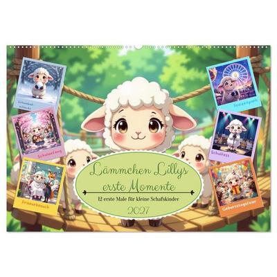 Lämmchen Lillys erste Momente (Wandkalender 2027 DIN A2 quer), CALVENDO Monatskalender