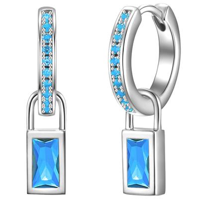 Paar Creolen GLANZSTÜCKE MÜNCHEN "Set: GSM1236", blau (silber, hellblau), Ohrringe, Damen, 23,1, Creolen Sterling Silber Zirkonia hellblau
