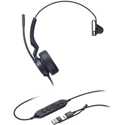 Yealink Uh44 Mono Usb-C/A Headset (Kabelgebunden, USB-A, USB-C), Office Headset, Schwarz