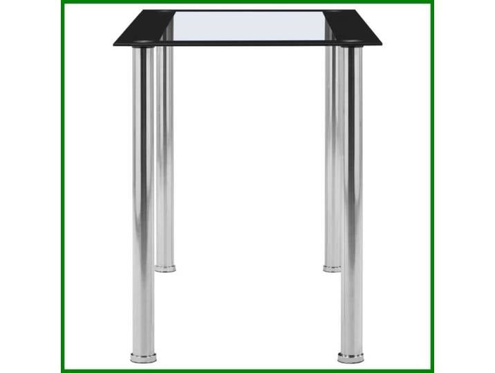 Table à dîner - CUQUE - Noir et transparent - 120x60x75 cm - Verre trempé - Acier inoxydable