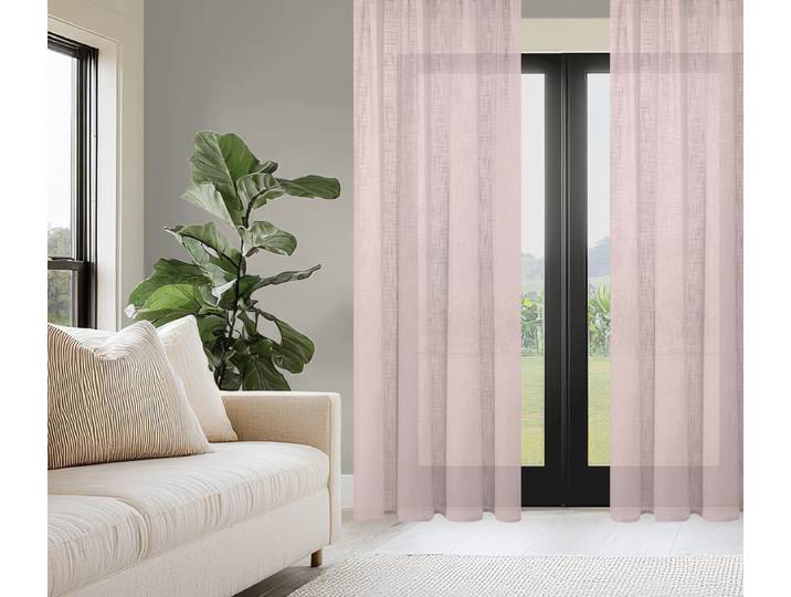 Rideau prêt à poser Softy 140 x 225cm Rose foncé/Rose