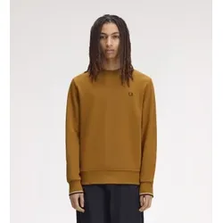 Fred Perry für Herren. M7535 Sweatshirt mit Rundhalsausschnitt in Senfgelb (M), Lässig, Baumwolle, Langarm