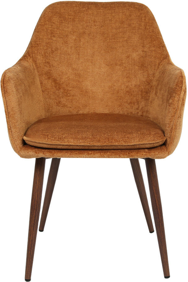 Norden Home Velvet Armchair Walnut/Orange 83cm H X 59cm W X 50cm D
