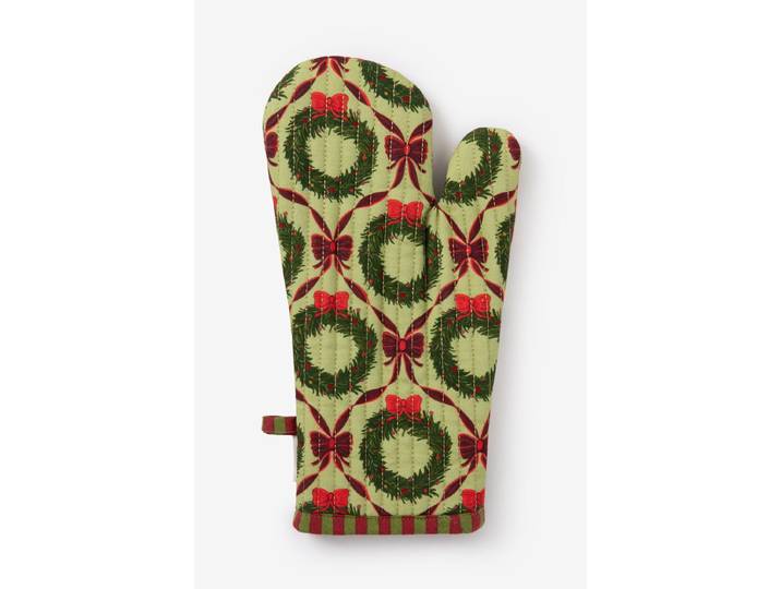 Groene ovenwant met kerstprint