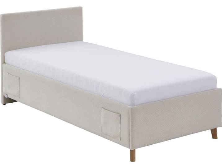 Kinderbett MEISE.MÖBEL COOL , beige (nata, nata), B:150cm L:210cm, Betten, Kinderbett, Polsterbett wahlweise mit Bettkasten, Jugendbett inkl. USB-Anschluss