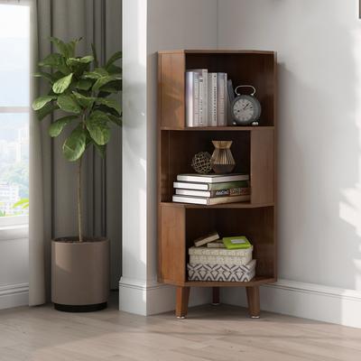 BALANBO Tall Corner Bookcase, Corner Shelf, Multifunctional Bookshelf