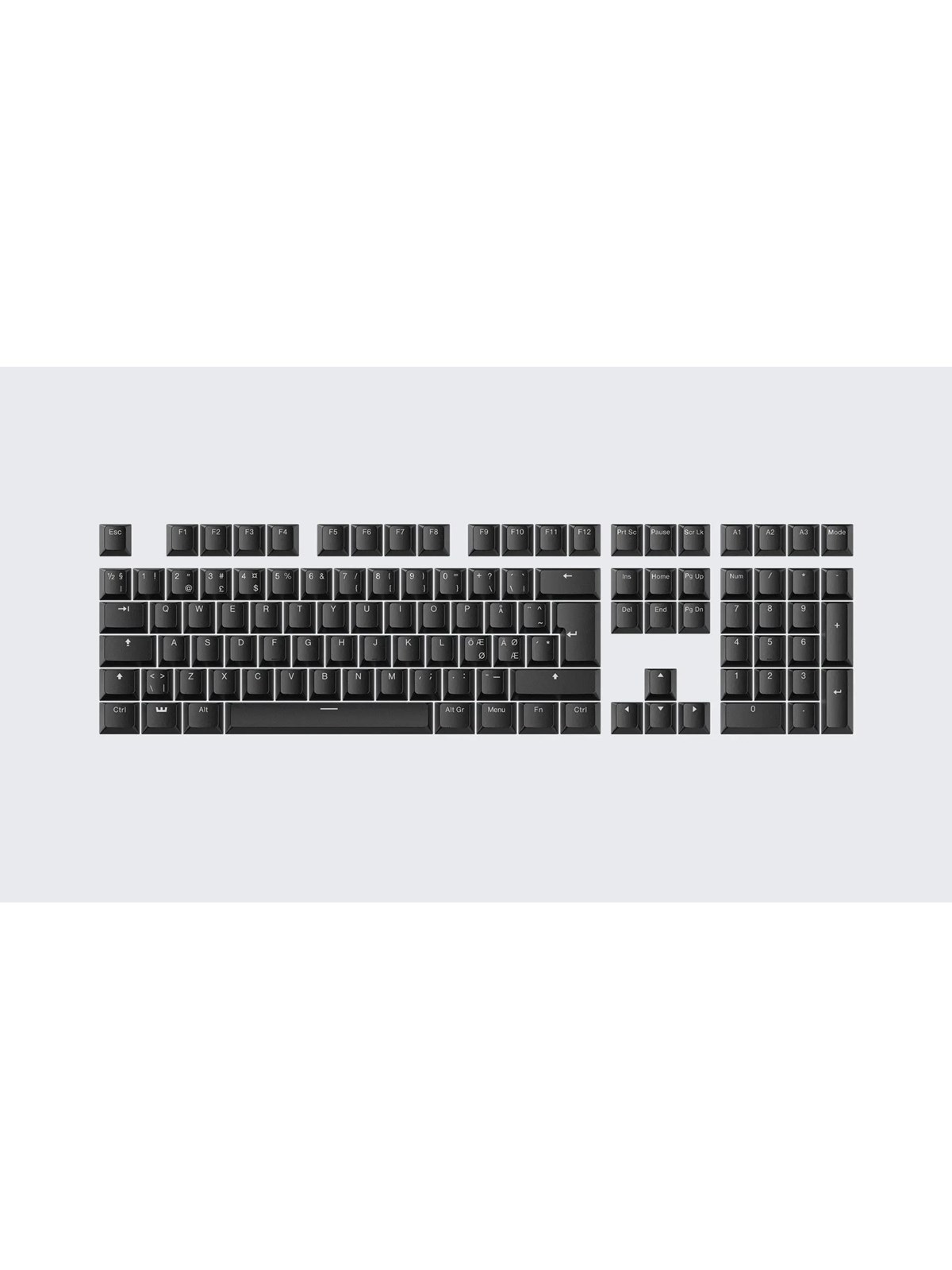 Wooting PBT ISO Keycaps - Just Black - Keycaps - Nordic ISO - Schwarz