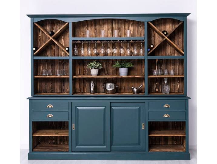 Rustikaler Buffetschrank groß ozeanblau