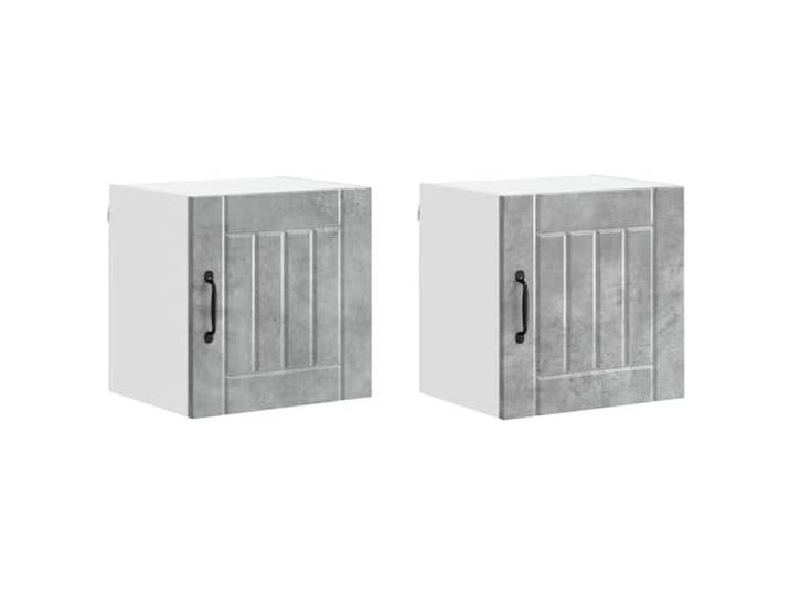 IBUQDDV Wandschrank Lucca 2 STK. Betongrau Holzwerkstoff Geschirrspüler-Paneel, rechteckige Form, Innenbereich, moderne Ästhetik, Holzwerkstoff-Rahmen