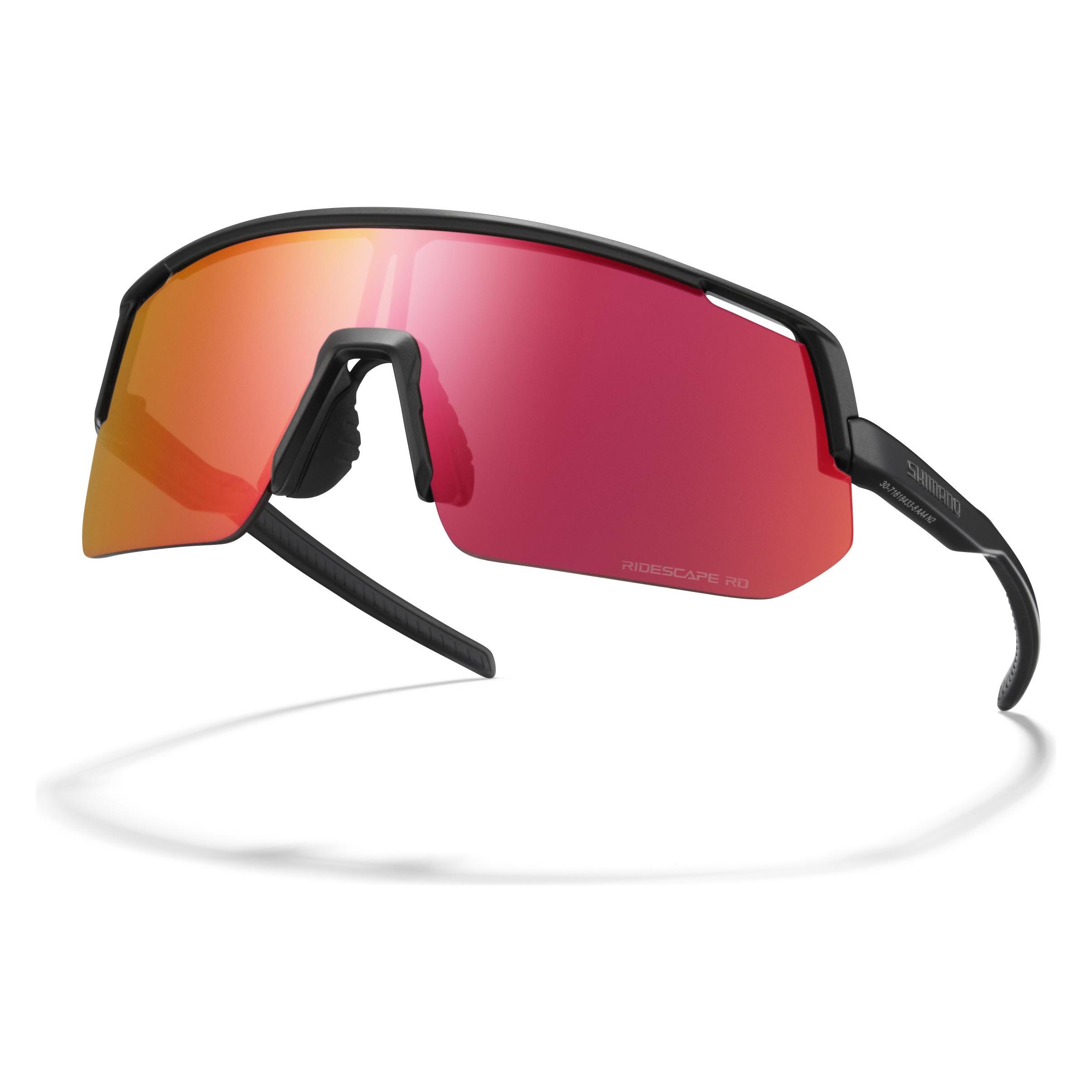 Shimano Unisex Brille Technium L-RD (matt orange-red gold mirror, Matte Black, Rot) (ECETCNL2RDL02)