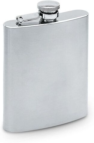 Flasque publicitaire en inox mat SLIMMY acier inoxydable argenté mat