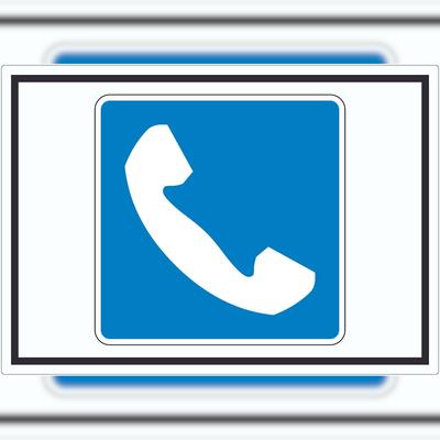 HB-Druck Fernsprechstelle Telefon Symbol Aufkleber A6 (105x148mm)