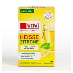 WEPA Heiße Zitrone+vit.c+calcium zuckerf 10X10 g