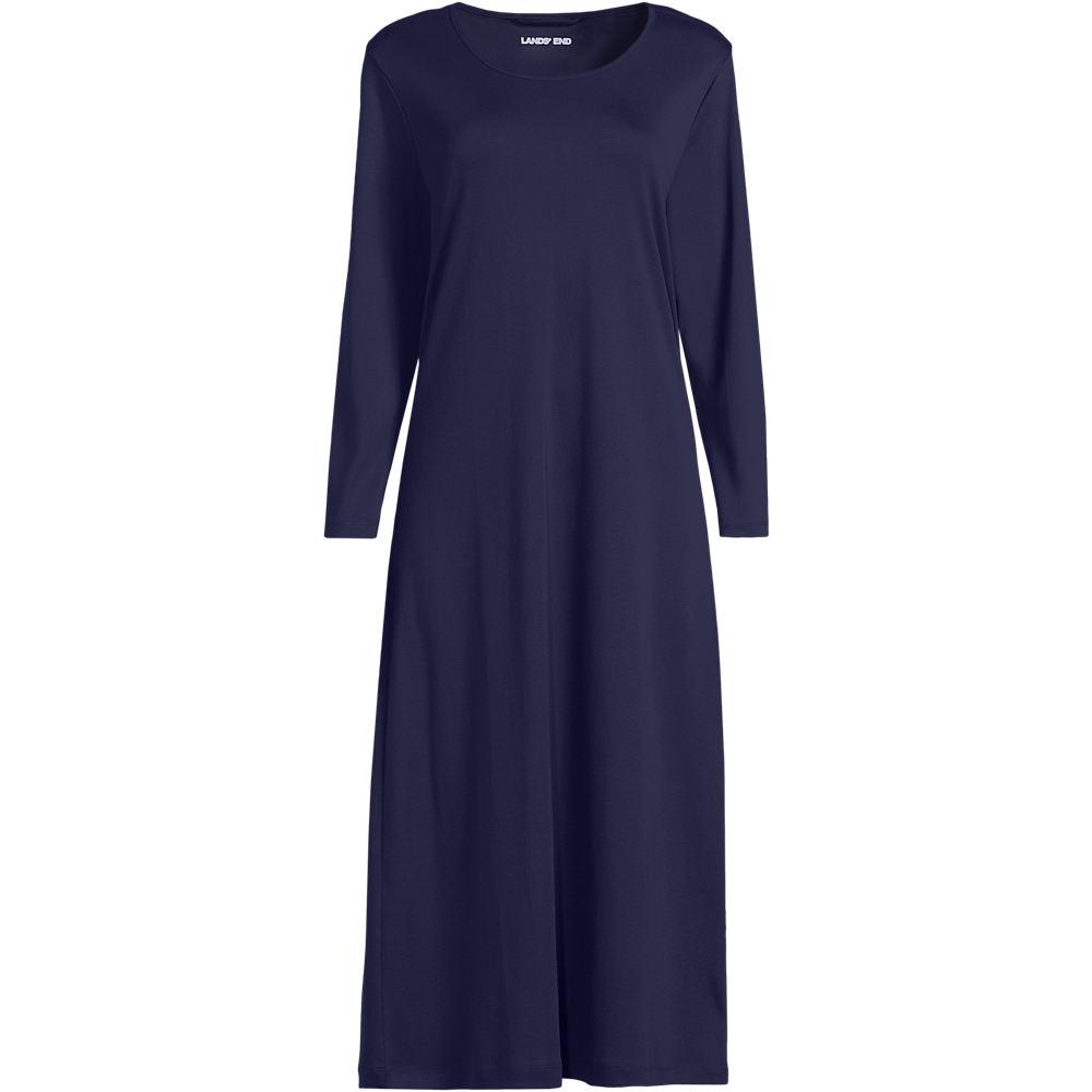 Supima Nachthemd in Plus-Größe, Damen, size: plus, Blau, Baumwolle, by Lands' End
