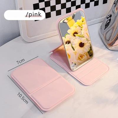 Uplift Picks Portable Folding Makeup Mirror For Clear Hands Free Travel Touch Ups pink 10.5x7cm
