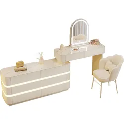 LED-Schminktisch Olga – Weiß – 80 cm Tischplatte