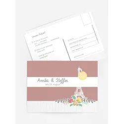 Antwortkarten Hochzeit selbst gestalten mit Spruch und Fotos im Onlinedesigner bei Meine-Kartenmanufaktur.de