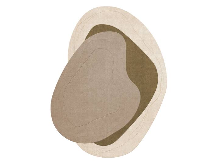 Layered Tapis en laine Erik Bratsberg Lozza Olive, 230x300 cm