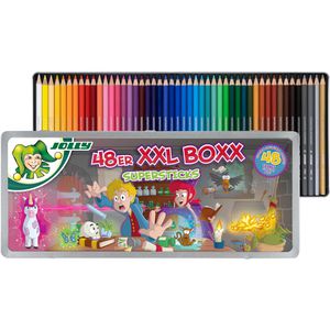 Jolly Buntstifte Supersticks XXL Boxx Magic 3000-0526, sortiert, im Metalletui, 48 Stück