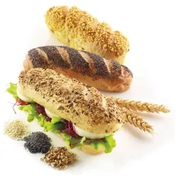 Silikomart Mini Baguette Bread Silicone Mould N.4 Baguette, Backform, Beige